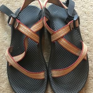 Orange patterned women's Chaco's